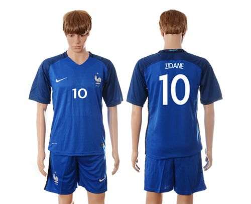 France #10 Zidane Blue Soccer Country Jersey - Click Image to Close